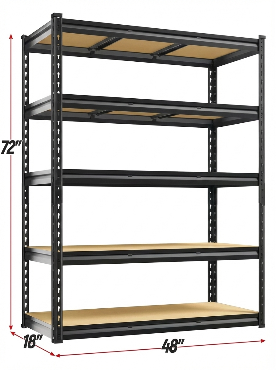 Heavy Duty Metal Garage Shelving Rack 2000lbs 4/5/6-Tier Steel Shelf 60"/72"/84"