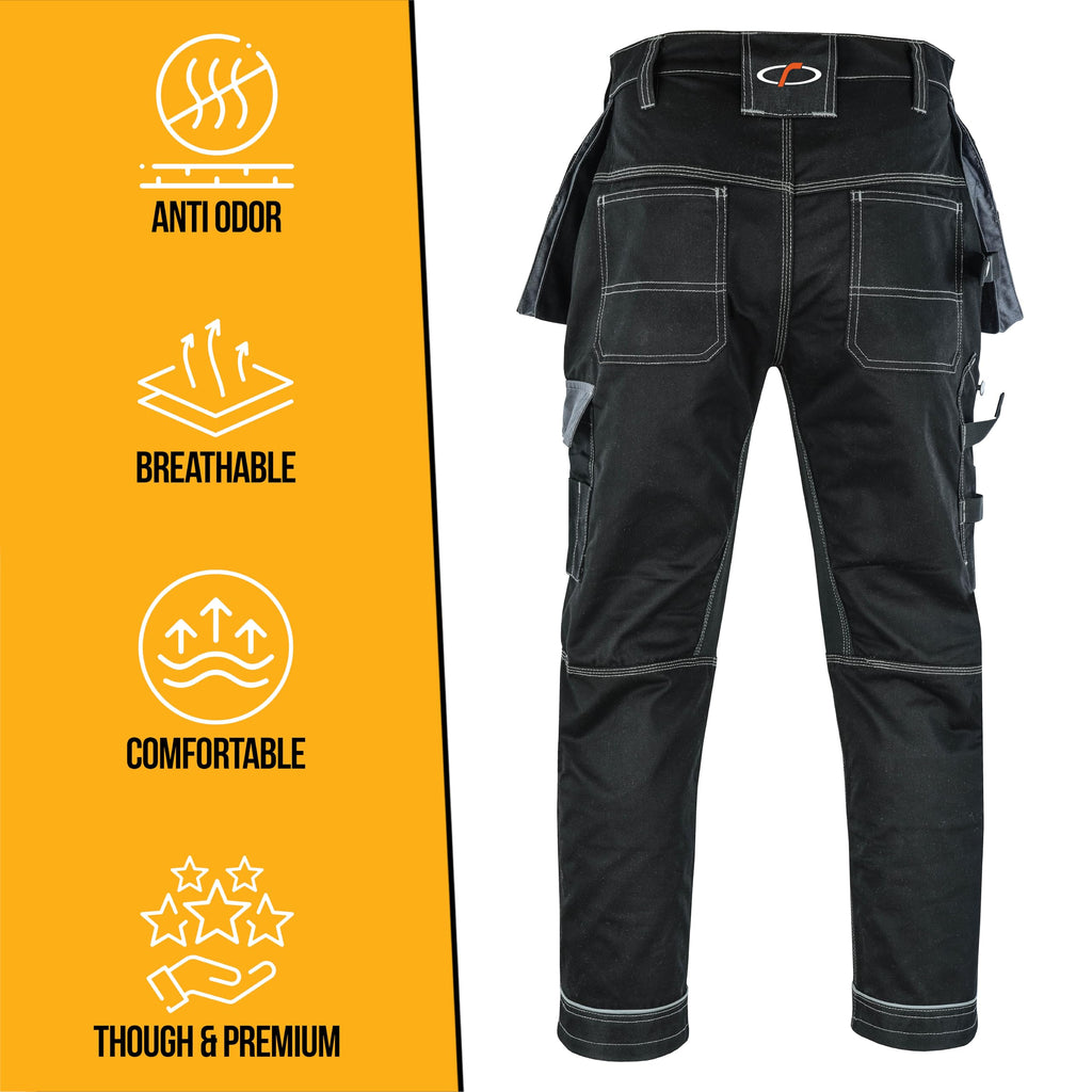 Riggermen Mens Work Pants Lightweight Cargo Tactical Trouser with Holster Pockets Relaxed Fit Safety Pants for Construction