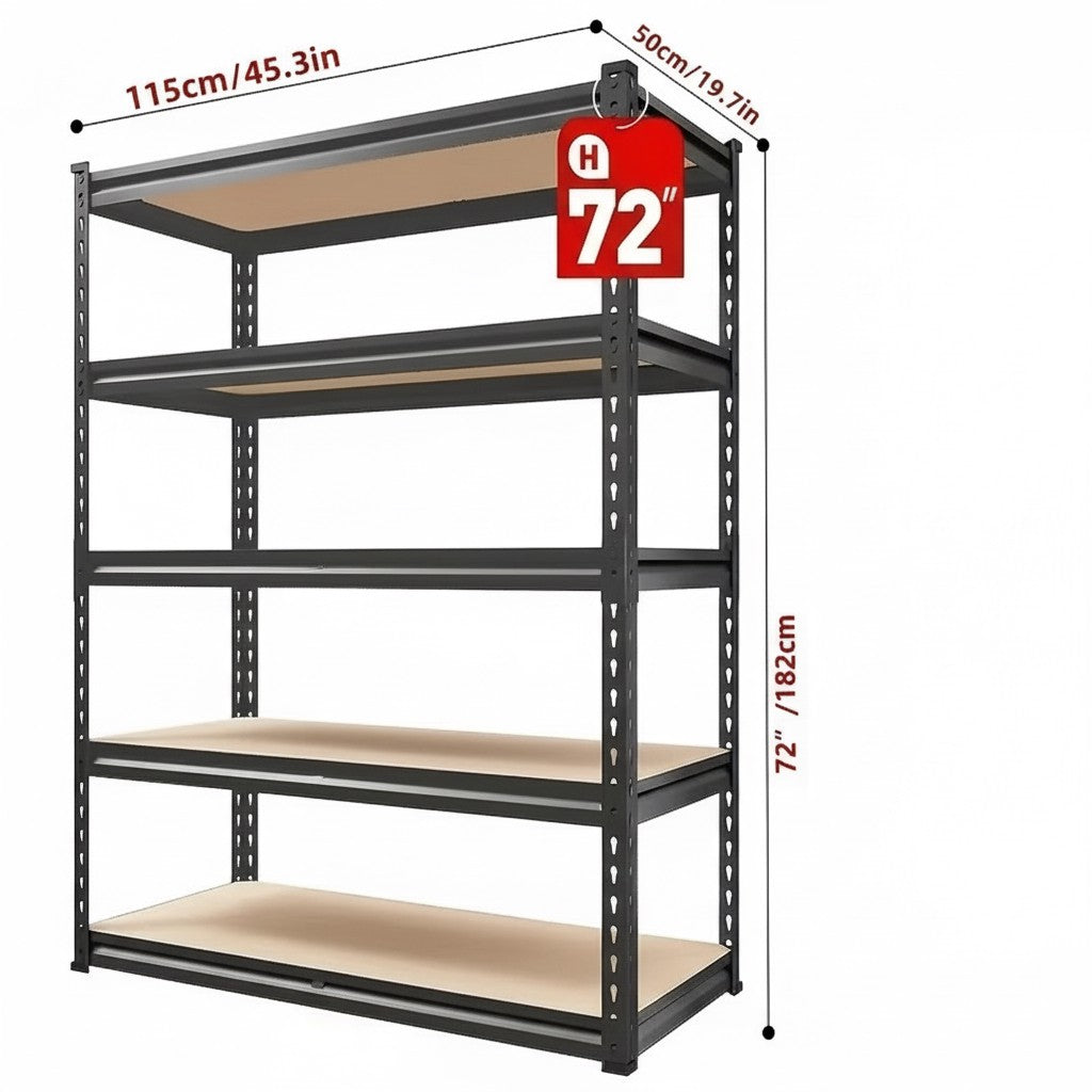 Heavy Duty Metal Garage Shelving Rack 2000lbs 4/5/6-Tier Steel Shelf 60"/72"/84"