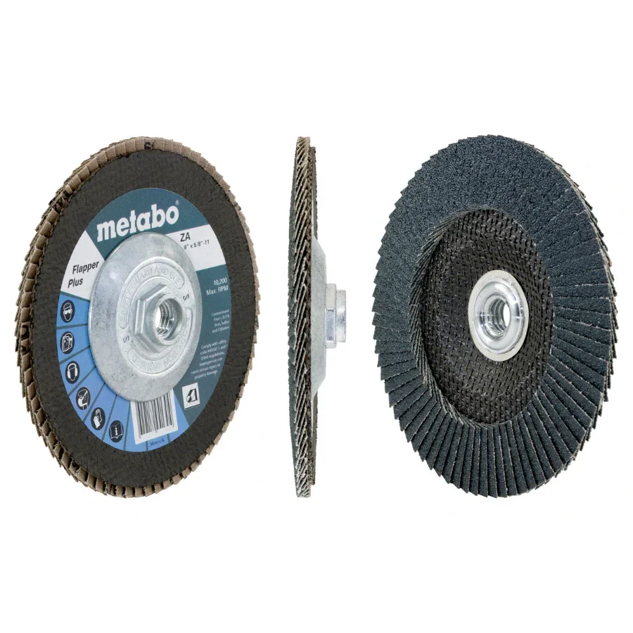 Metabo 629474000 6” Hubbed Flapper Plus 40 Grit Type 27