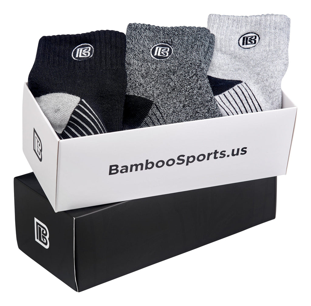 Premium Bamboo Rayon Quarter Crew Socks Gift Box